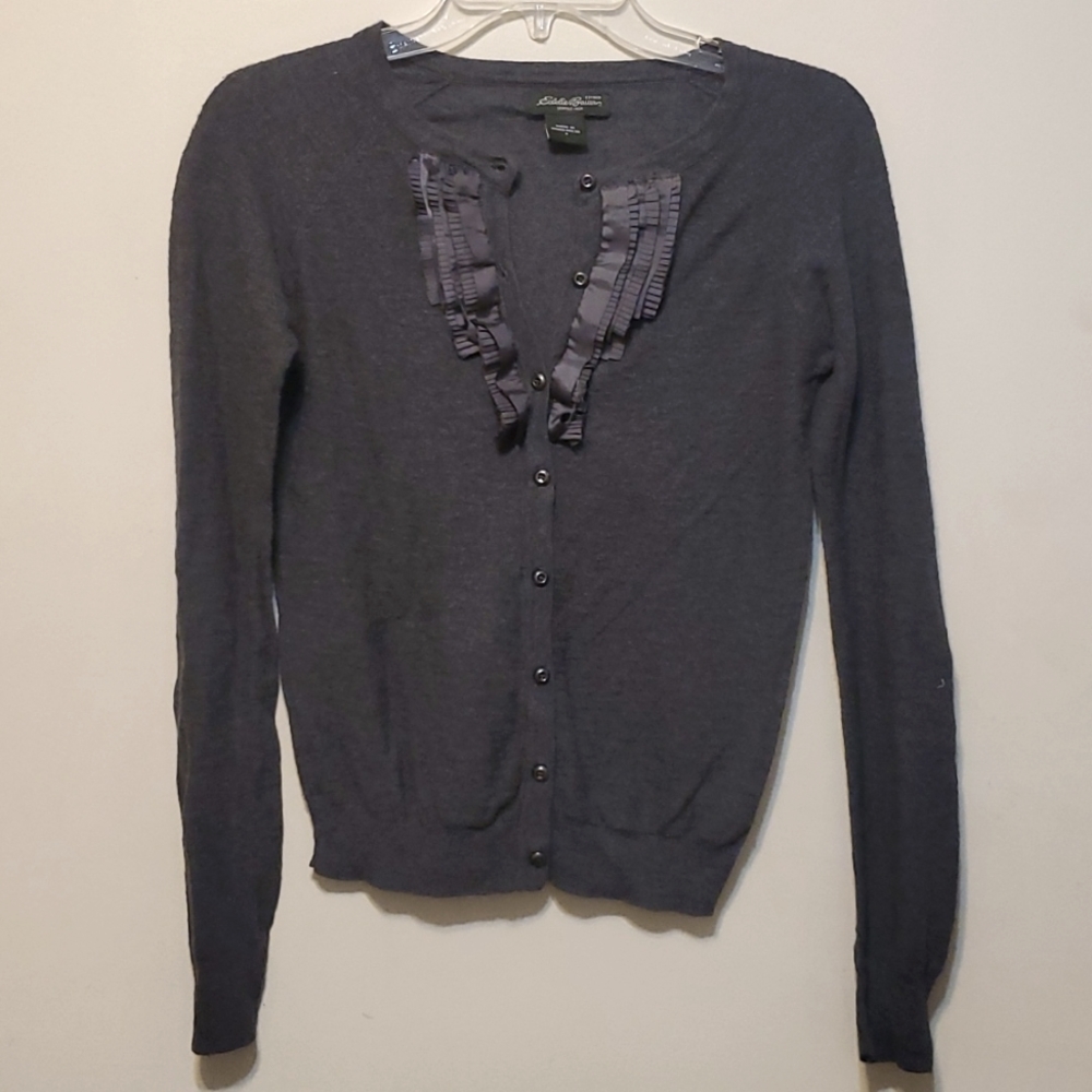 Gray Eddie Bauer Button Up Cardigan